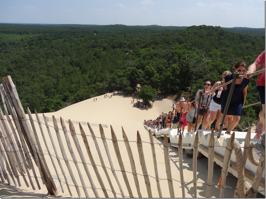 Long staircase to the top of the dunes