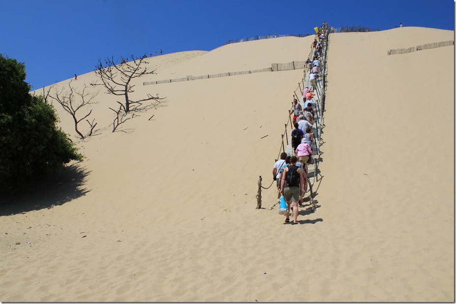 Long staircase to the top of the dunes